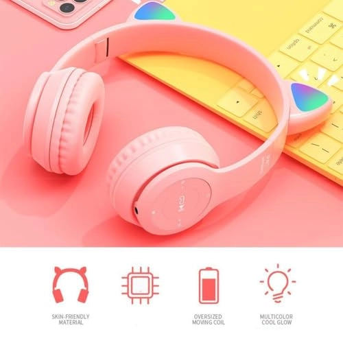 Cute Cat Ear Gaming Headphones Wireless Headset