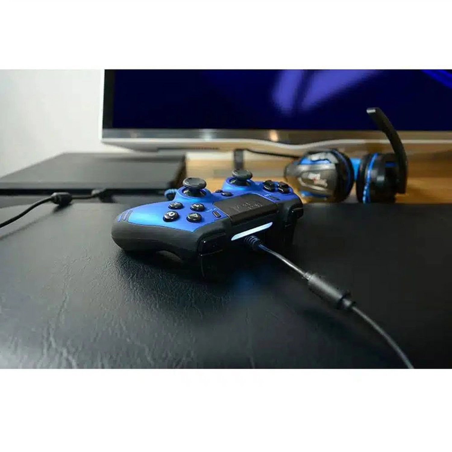 PS4 PC Metaltech Wired Controller Blue