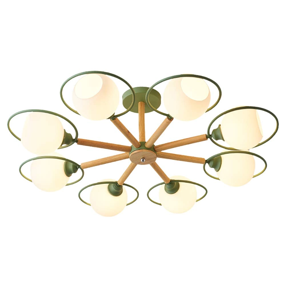 Farmhouse Wood Oak Chandelier