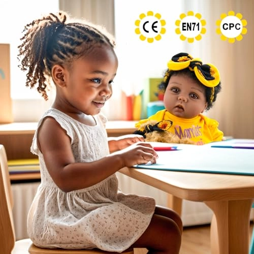 Reborn Baby Doll - 22 Inch Cotton Vinyl African American Ages 3+