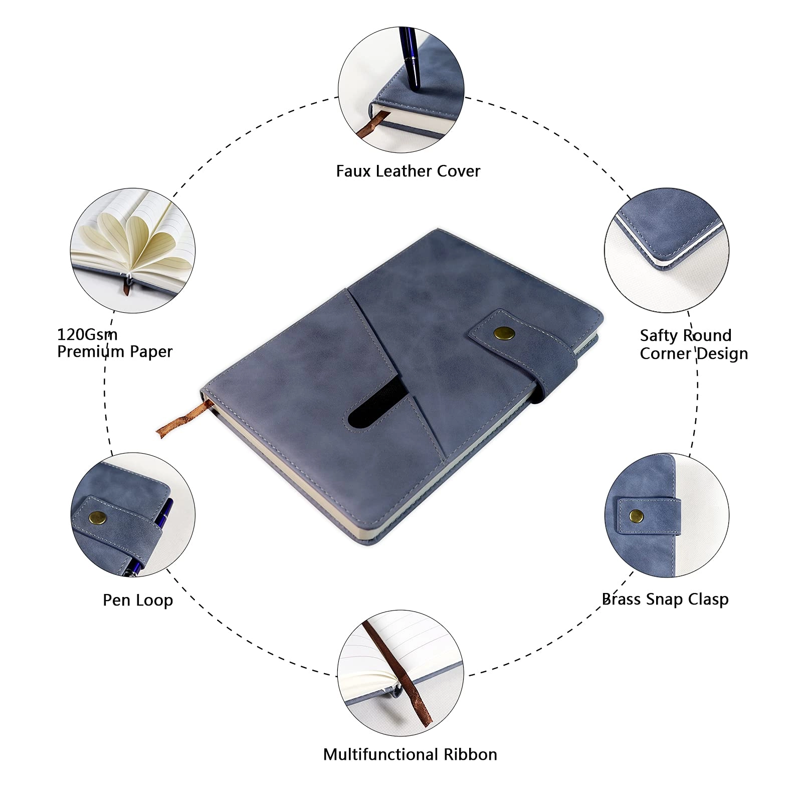 Lined Leather Journal - A5 200 Pages