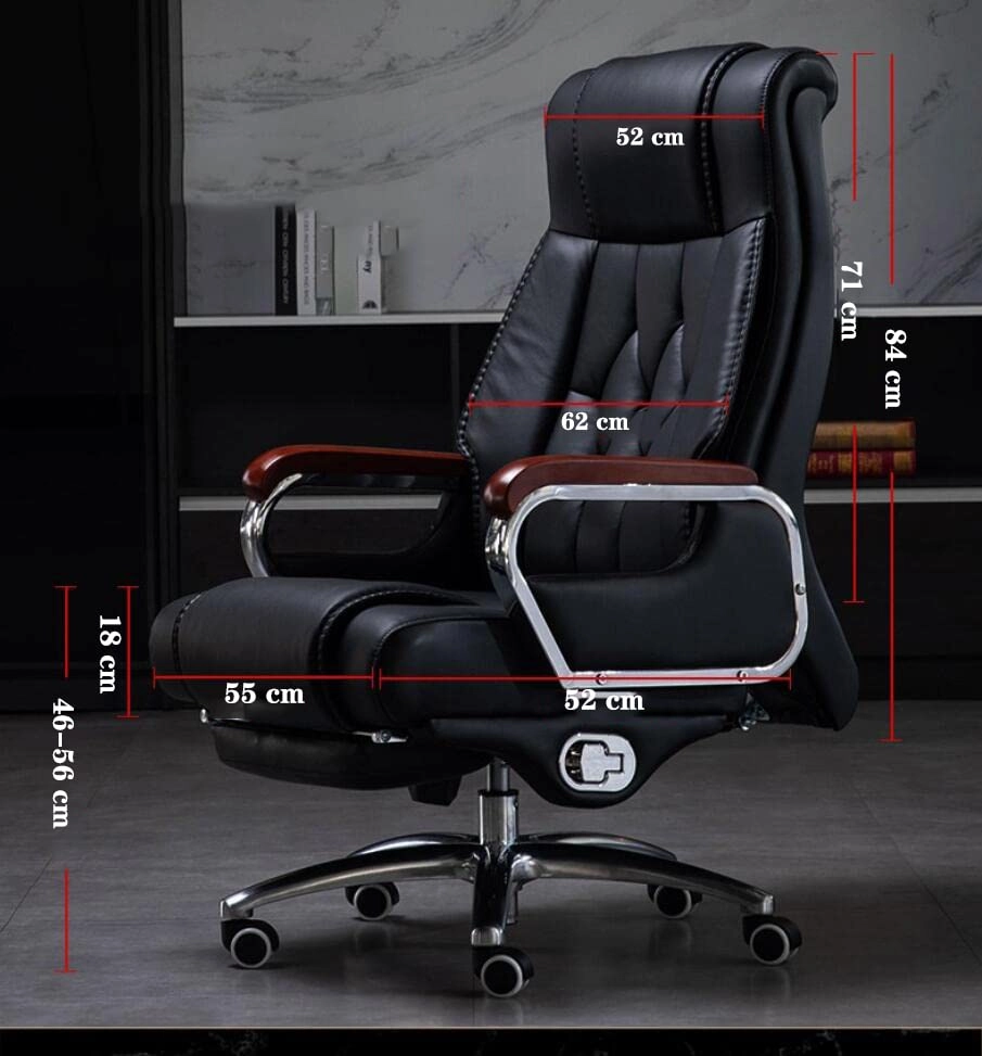 Desk Chair - PU Leather Brown High Back