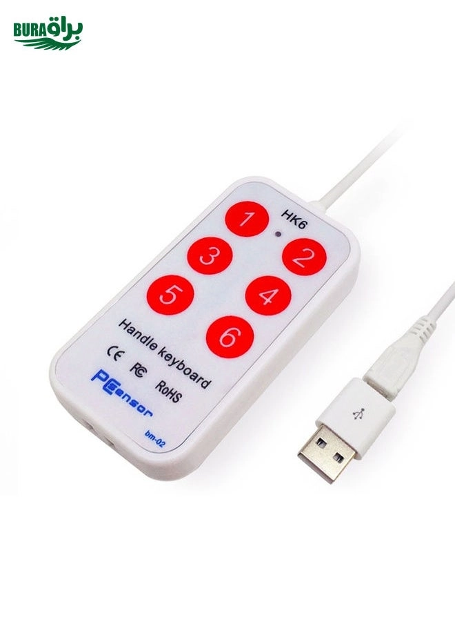 HK-6 - 6 keys 2 meter USB Keypad