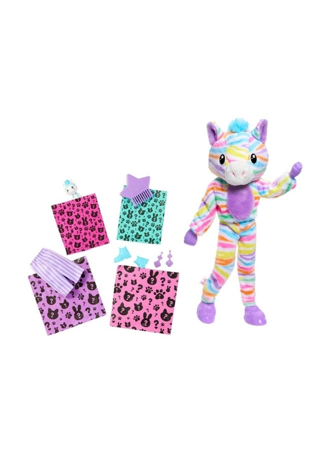 Cutie Color Reveal Zebra Doll - 10 Surprises Ages 5+