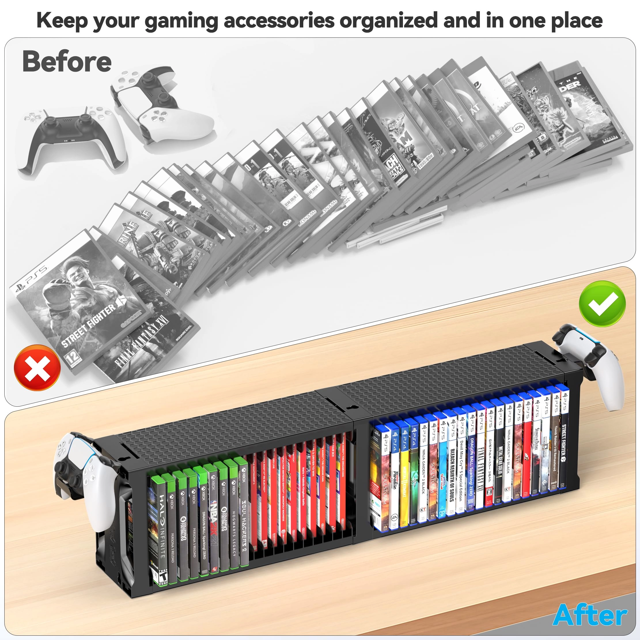 Video Game Storage Tower - 40 Games Controller Holder