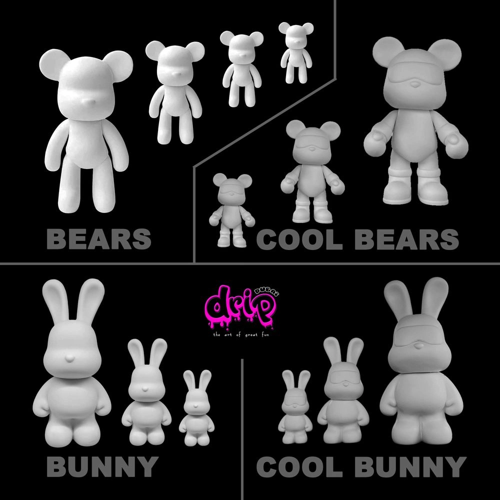 DIY Fluid Paint Bear - Complete Kit 23 cm