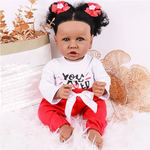 Reborn Baby Doll - 22 Inch Silicone Black Ages 3+