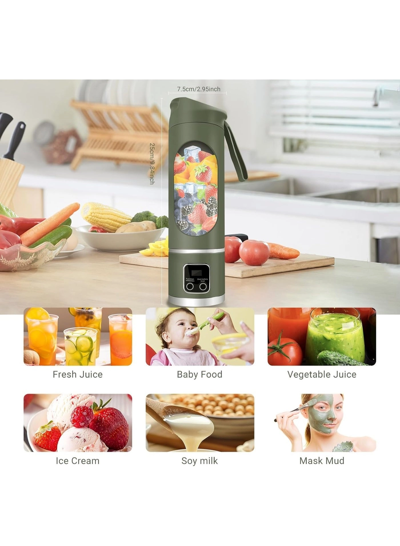 Portable Personal Electric USB Juicer - 50W 450ml