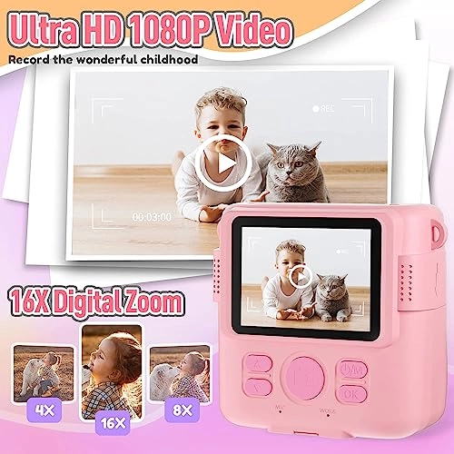 Kids Camera - Instant Print Pink