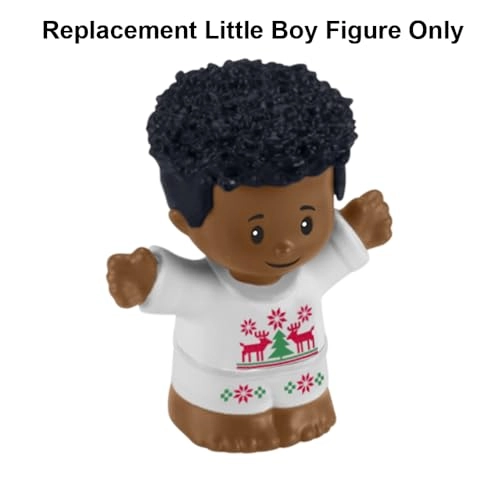 Little People Advent Calendar - African-American Little Boy Figure Wearing White Reindeer Outfit (HGP72)