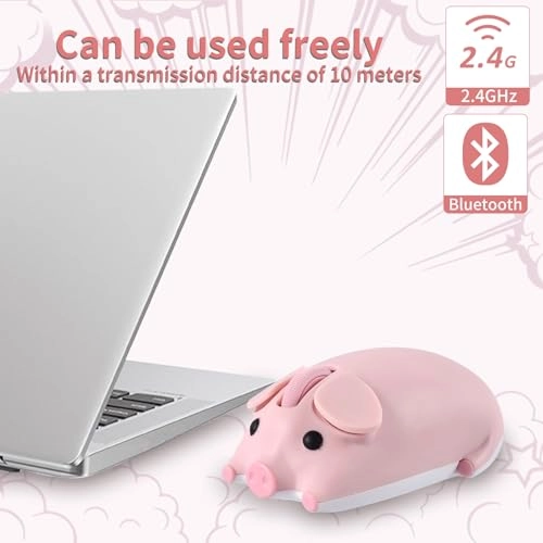 Cute Cartoon Pig Mouse - Bluetooth