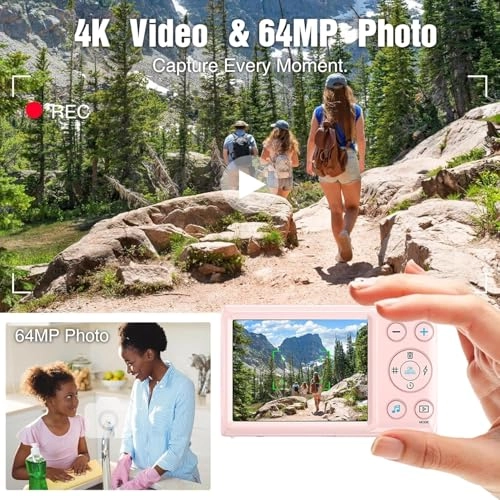 4K Digital Camera - 64MP 18X Digital Zoom