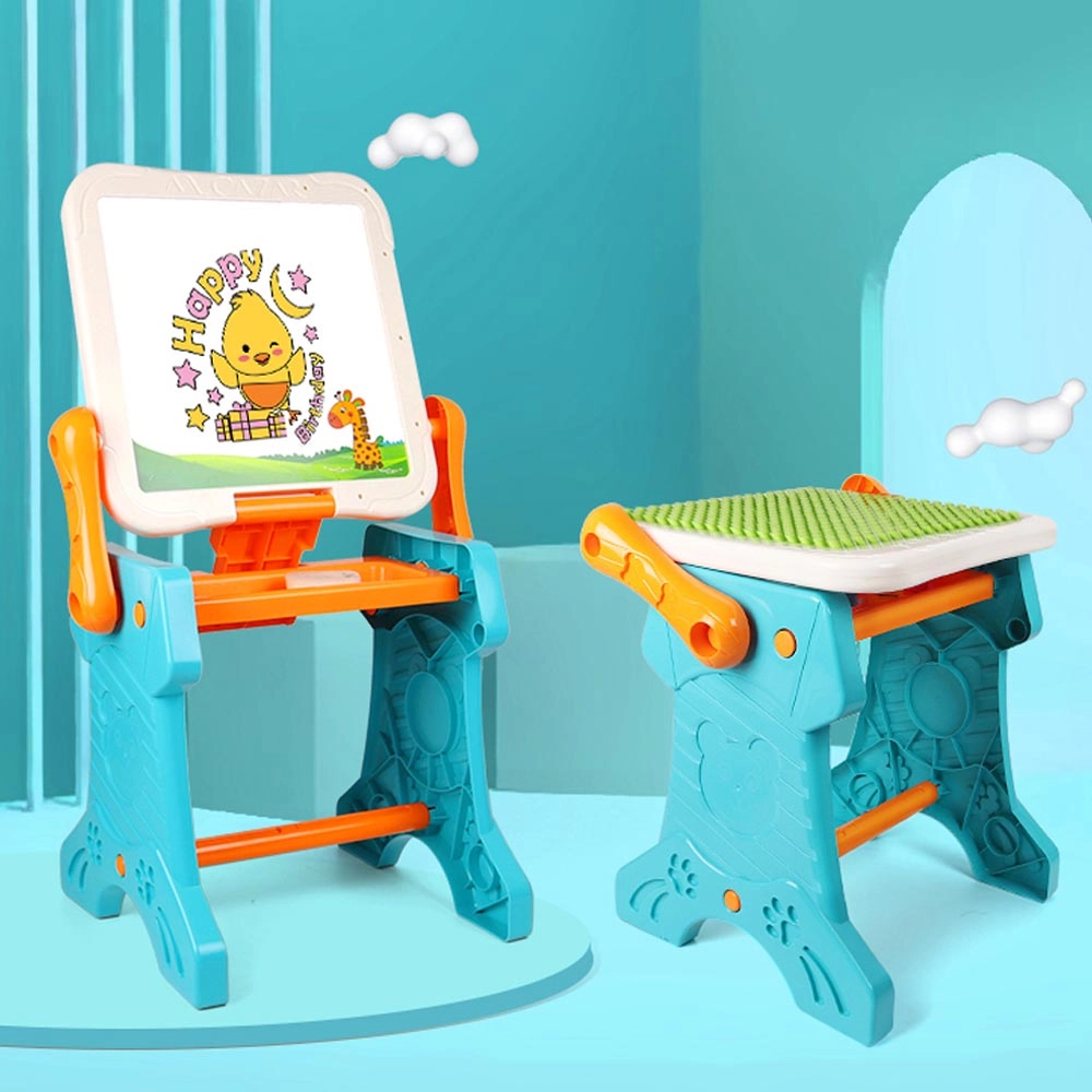 2-In-1 Table & Magnetic Learning Board Set with Chair - Suitable for 3 years and above 43 pieces