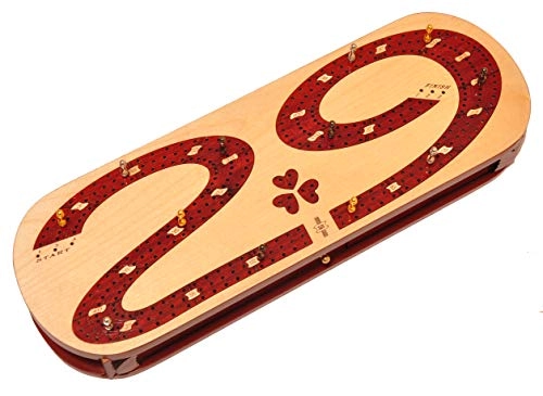 3 Track Cribbage Board - 29 shape Blood wood / Maple