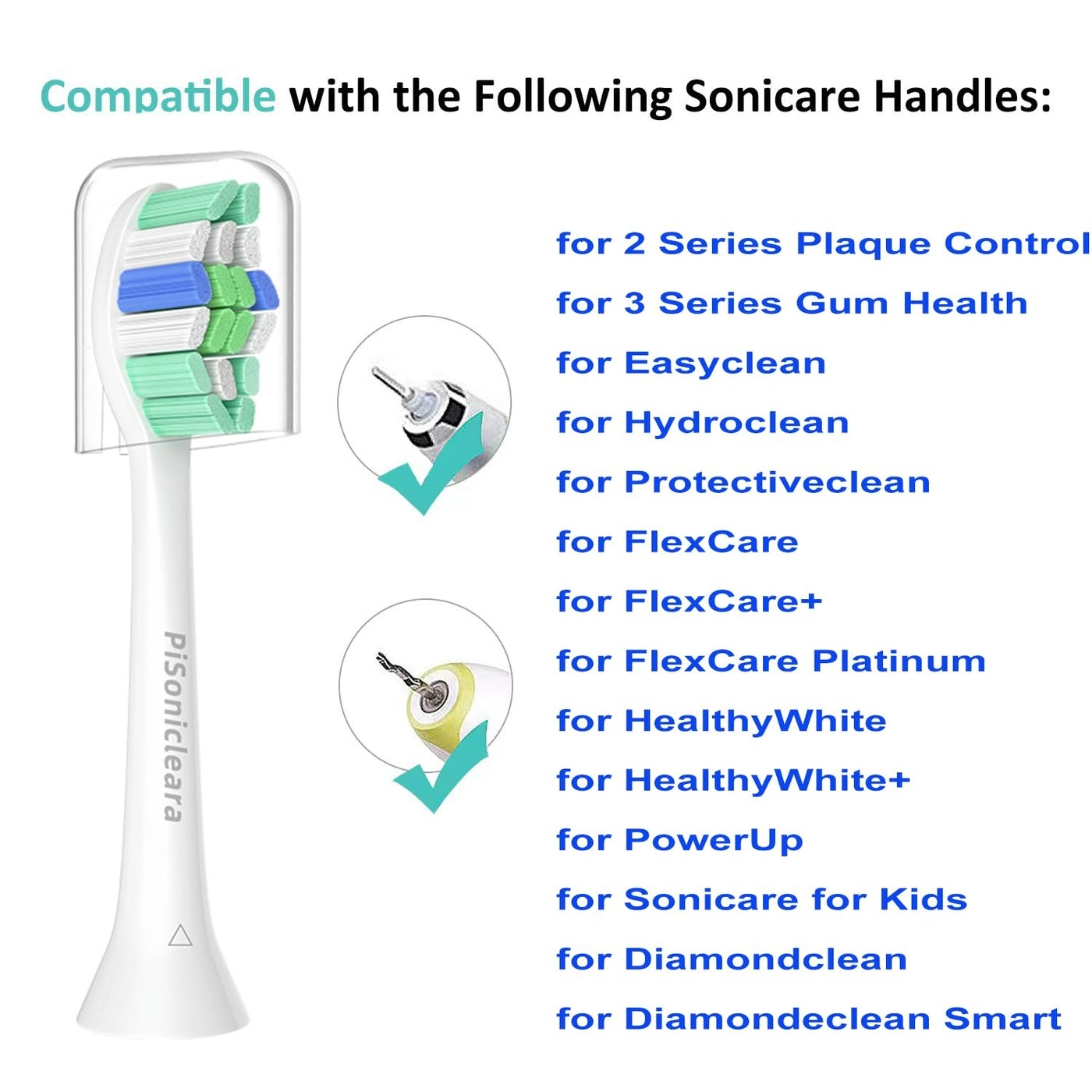 Replacement Toothbrush Heads - 10 Pack Snap on