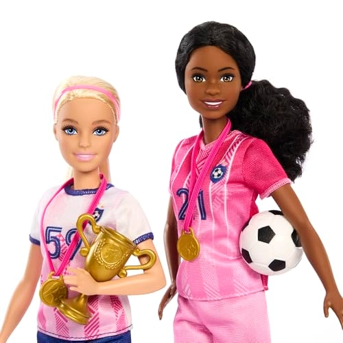 Barbie Careers Soccer Player Playset - 2 Dolls 15 Accessories Ages 3+