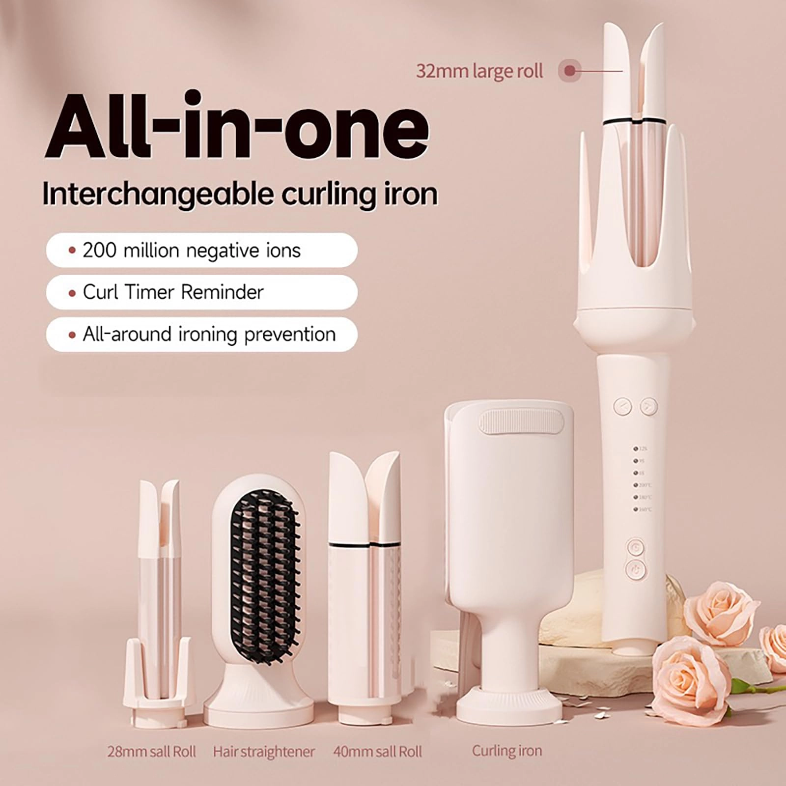 5 in 1 Interchangeable Curling Iron - 28mm 32mm 40mm