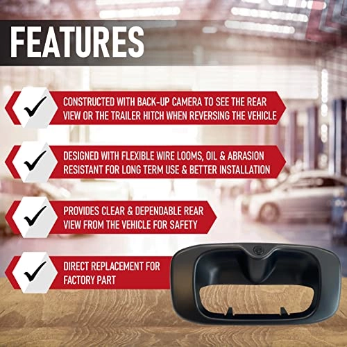 Tailgate Handle Trim Bezel with Backup Camera - Night vision Wired 600 TV lines