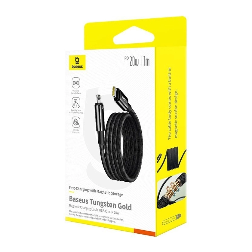 Baseus Tungsten Gold Magnetic Charging Cable 20W USB-C to Lightning 1m