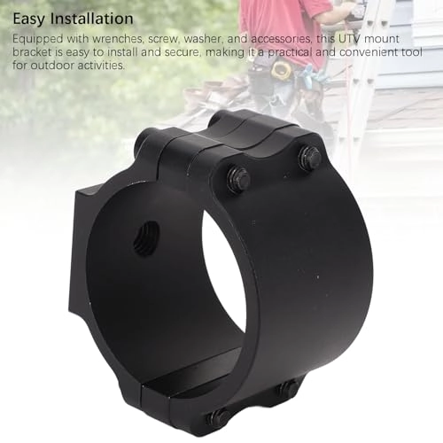 UTV Whip Light Mount Flag Pole Holder - 360 Degree Rotating Aluminum Alloy 1.75 to 2 Inch