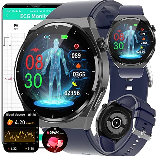 Blood Glucose Smart Watch - ECG HRV 20 Sports Modes