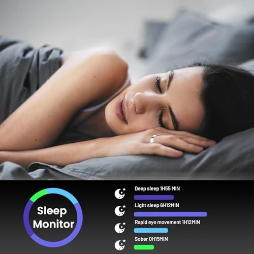 Smart Ring Health Tracker - Black 7 Long-Lasting Battery