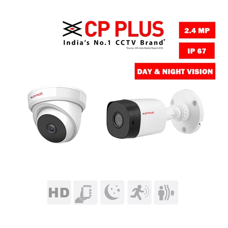16CH DVR + 2.4MP Dome Camera + 2.4MP Bullet Camera + 2TB HDD + CCTV Coaxial Cable Roll + 8CH SMPS + BNC & DC Connectors Kit - 2TB 16 channels