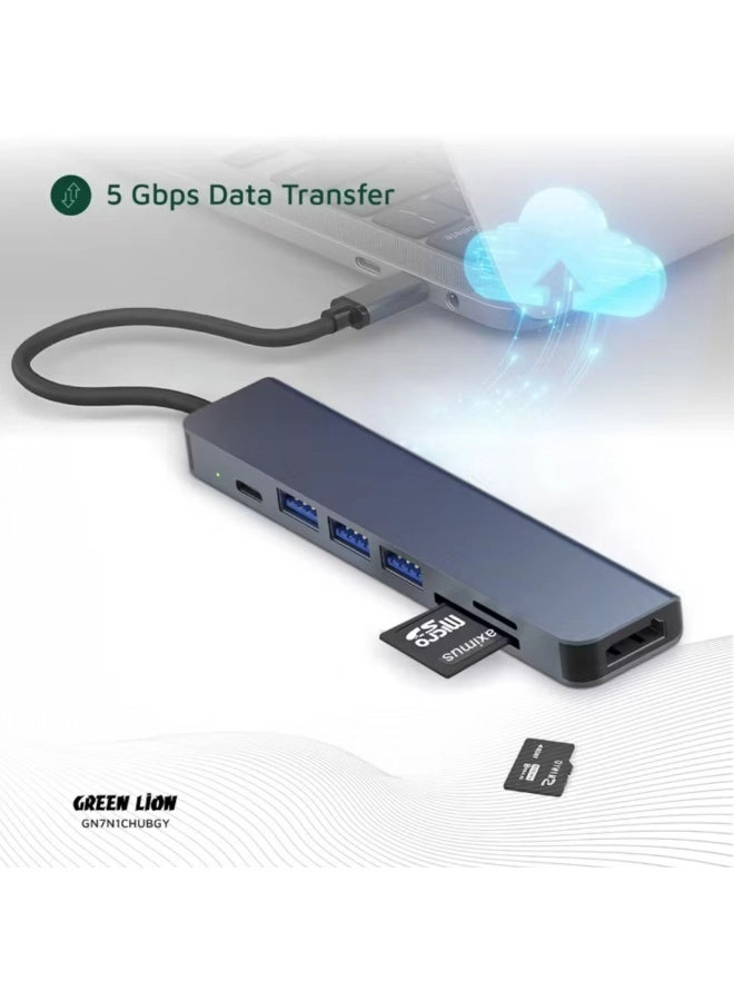 7-in-1 USB-C Hub - 4K@30Hz HDMI 87W PD 5Gbps