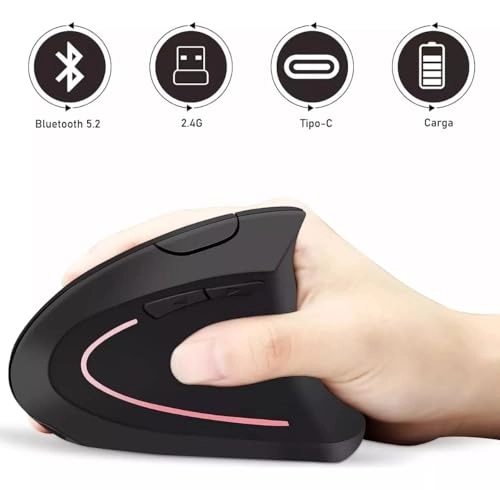 Vertical Ergonomic Optical Mouse - Bluetooth Wi-Fi