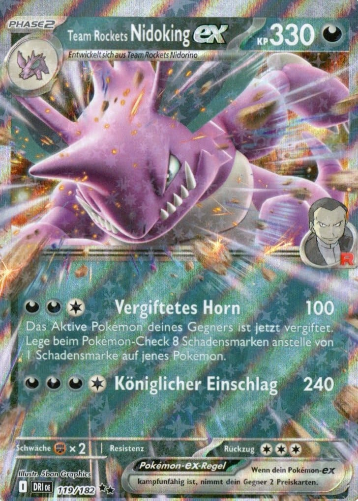 MZTCG Pokemon Team Rockets Nidoking EX DRI 119 - German