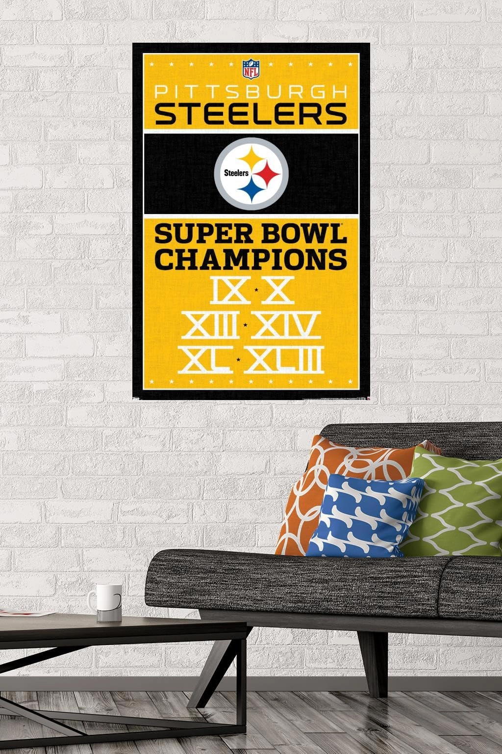 NFL Pittsburgh Steelers - Champions 13 Wall Poster + Poster Mount - Paper 86.4L x 56.8W cm