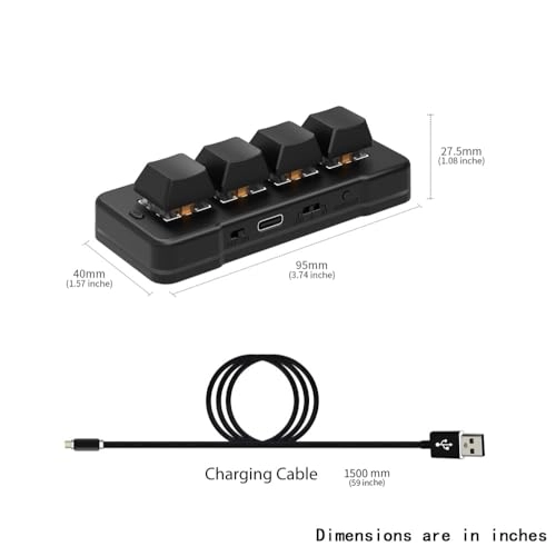 4 Key Mini Keypad - USB-C Bluetooth Black