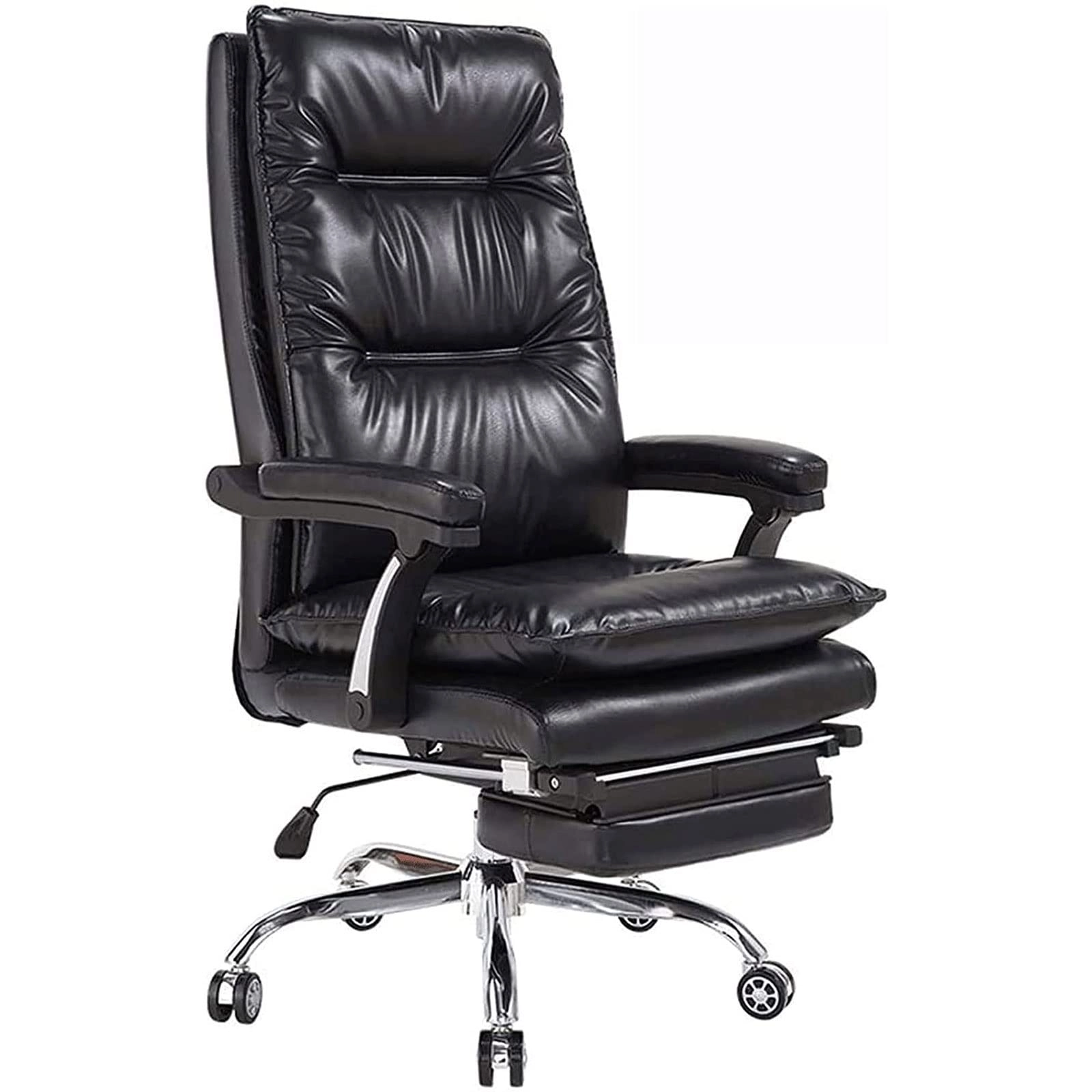 Desk Chair - PU Leather Brown High Back