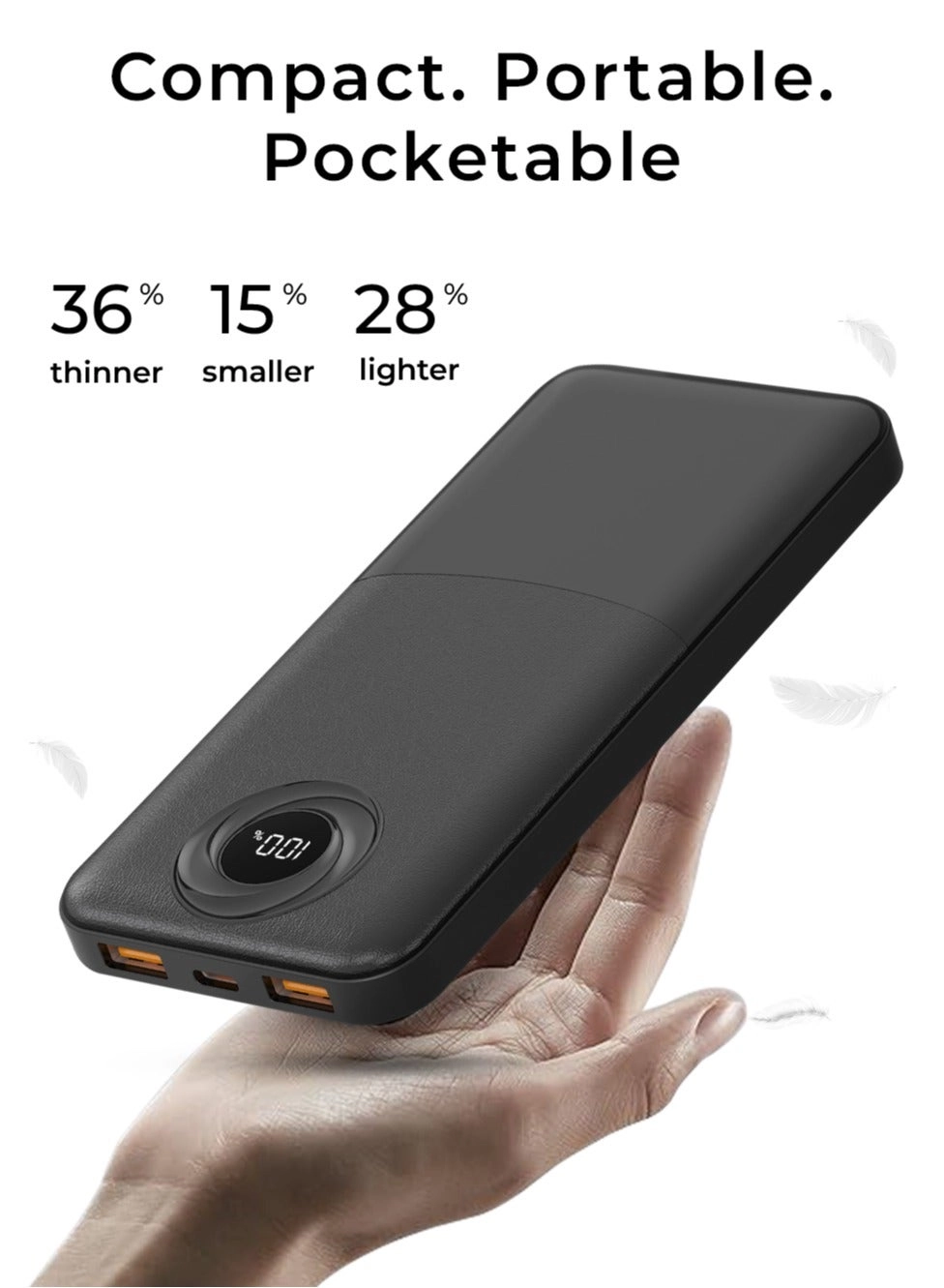 GP10B - 10000mAh 22.5W 2 USB-A 1 USB-C