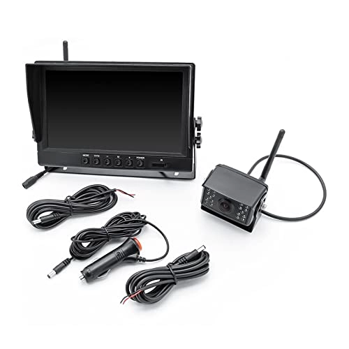 AHD Digital Wireless Backup DVR Camera and 9 Inch AHD 4CH Monitor Kit - Night Vision Wireless 1280×720P