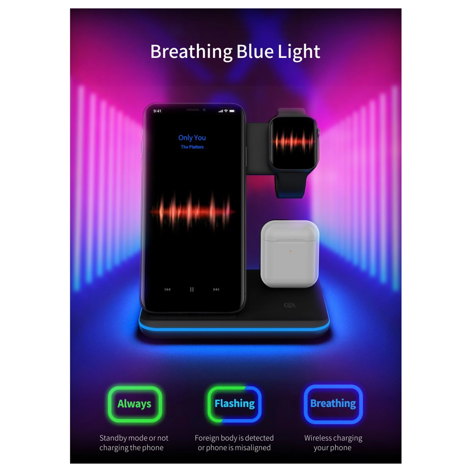 3 In 1 Wireless Charging Dock Station