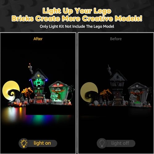 Tim Burton's The Nightmare Before Christmas LED Lighting Set (21351) - Continuous Light Kit Compatible with Lego Harry Potter