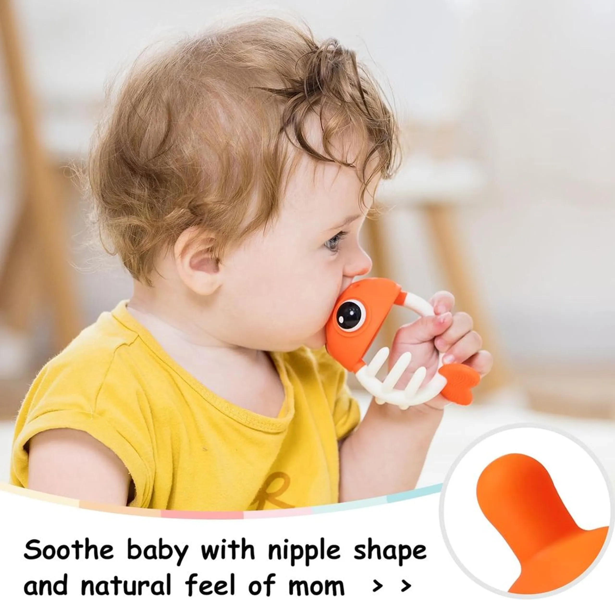 3-in-1 Clownfish Fidget Sensory Teether Toy