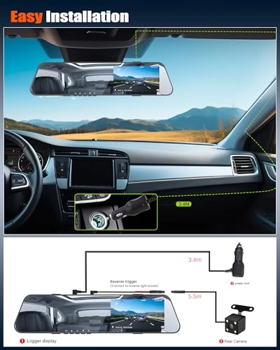 Mirror Dash Cam - 1080p 30 FPS