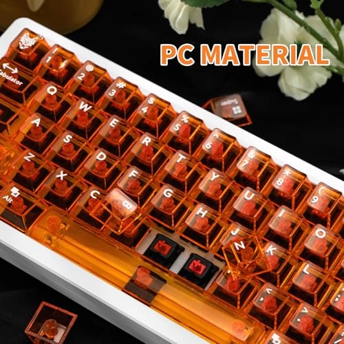 Crystal Orange Keycaps - USB-C