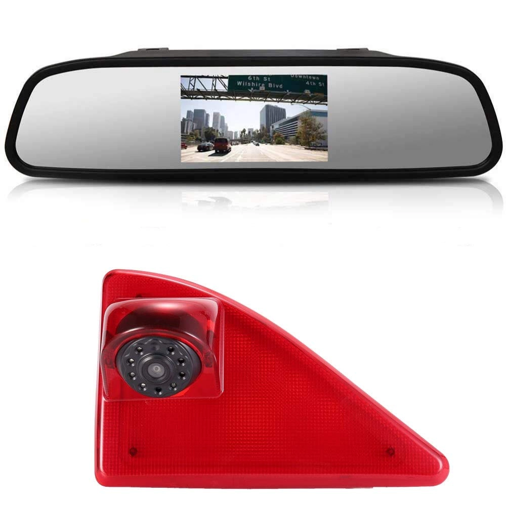 Brake Light Reversing Camera + Rear View Mirror Monitor - Night vision 628 x 586 pixels