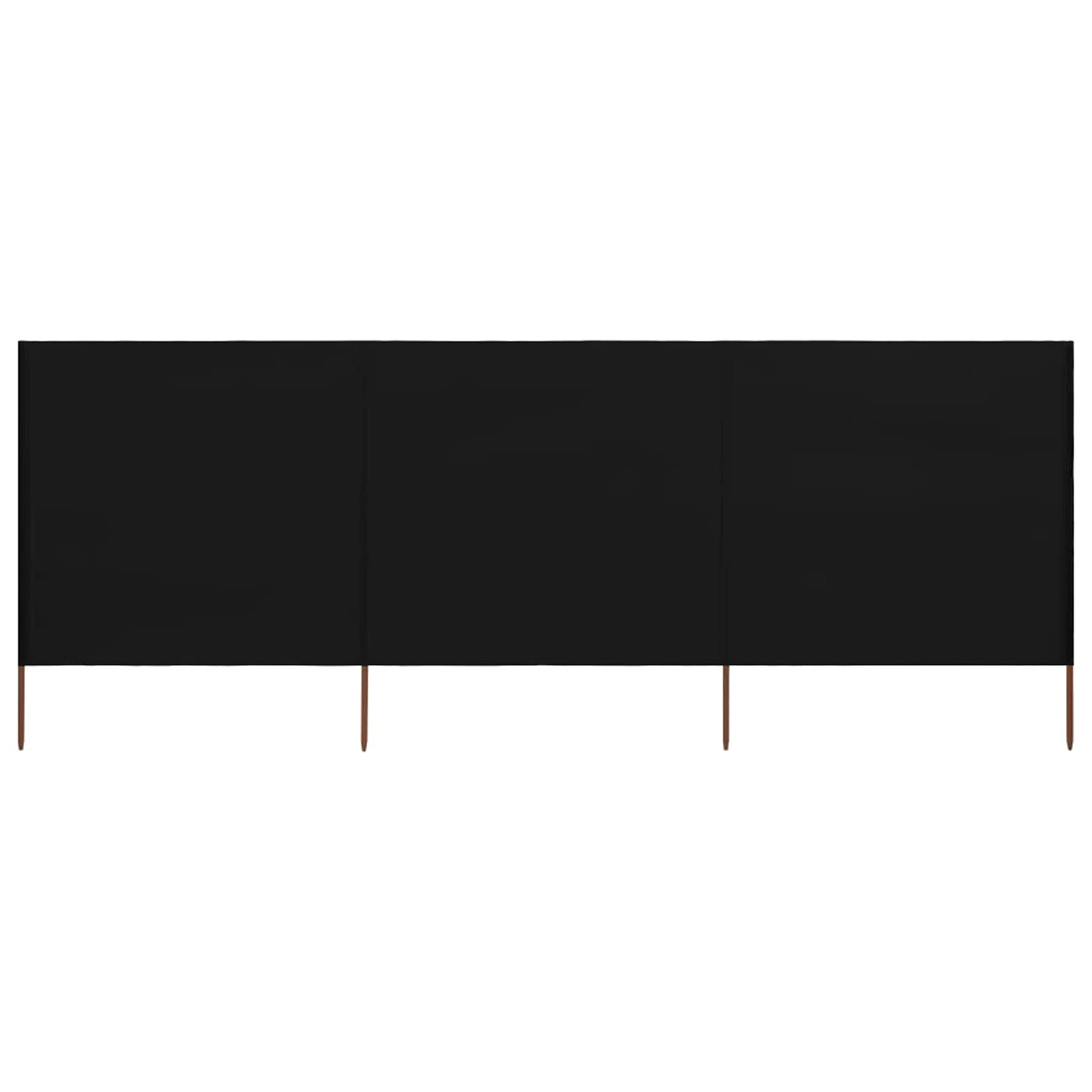 gecheer Wind Screen - 3-panel 400x160 cm Black