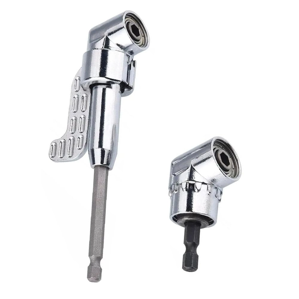 Crozgan 105°1/4 Inch Right Angle Drill Adapter - Long and Short Extension chromium-vanadium alloy steel