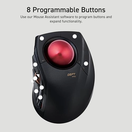 DEFT PRO Trackball Mouse - Bluetooth, Wired, Wireless