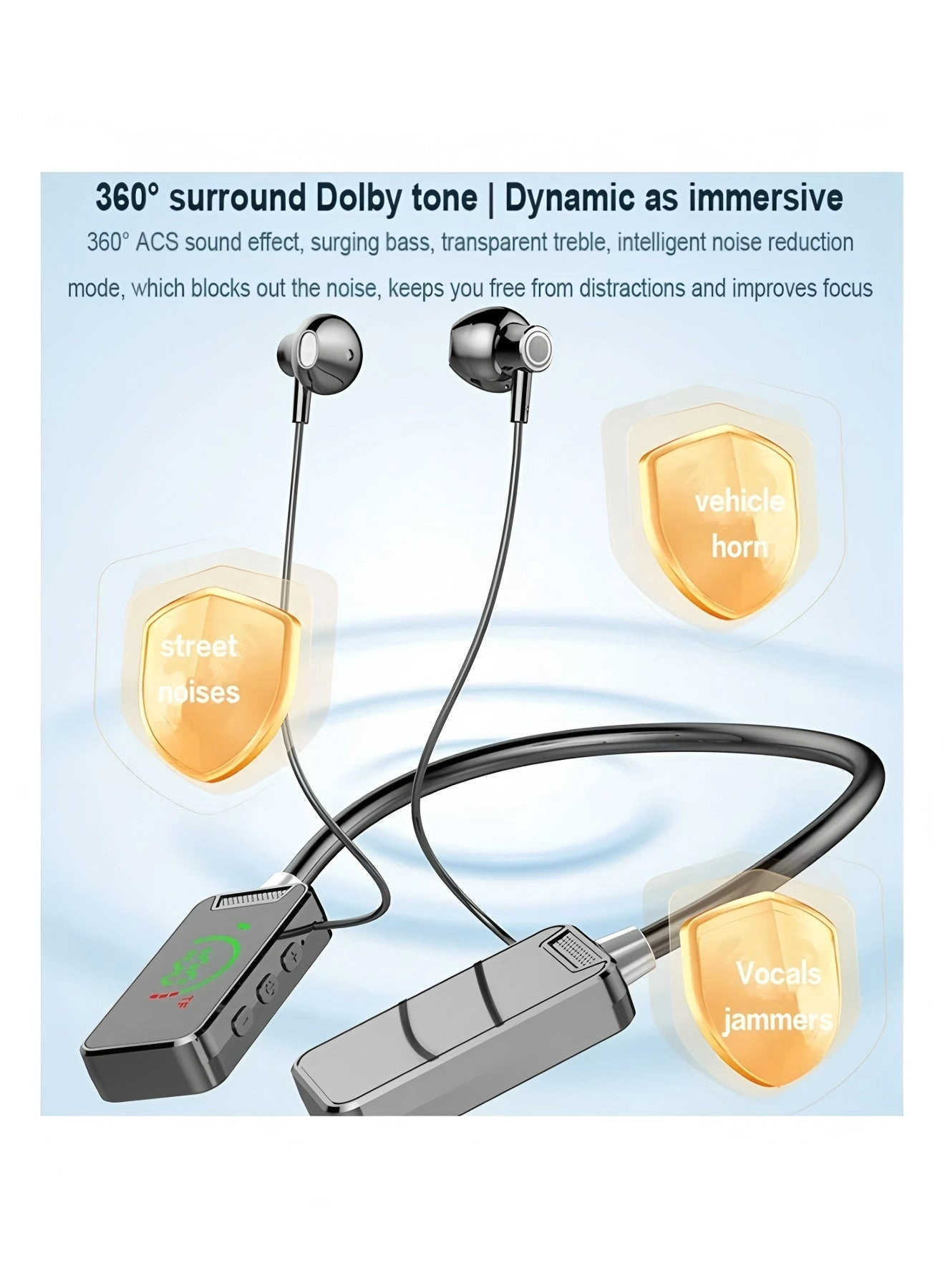 Neckband Bluetooth Earphones Wireless Headphone