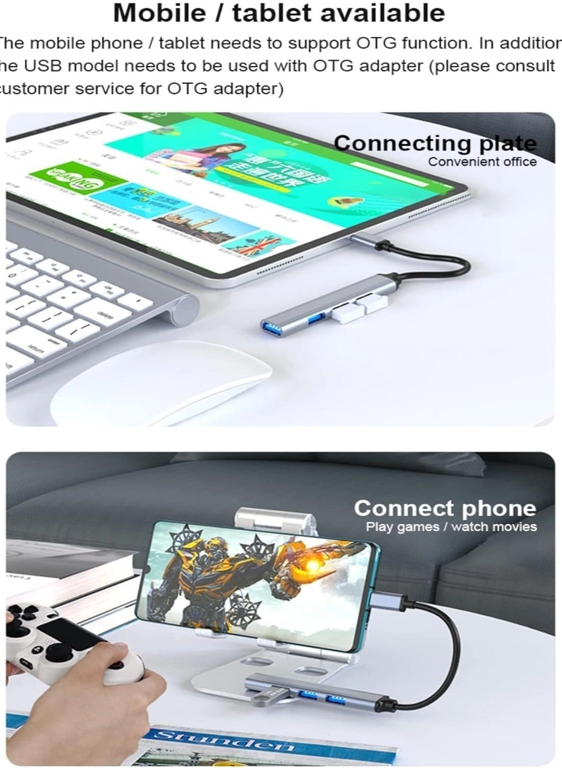 Ultra Slim USB 3.0 Hub - 4 Ports Silver