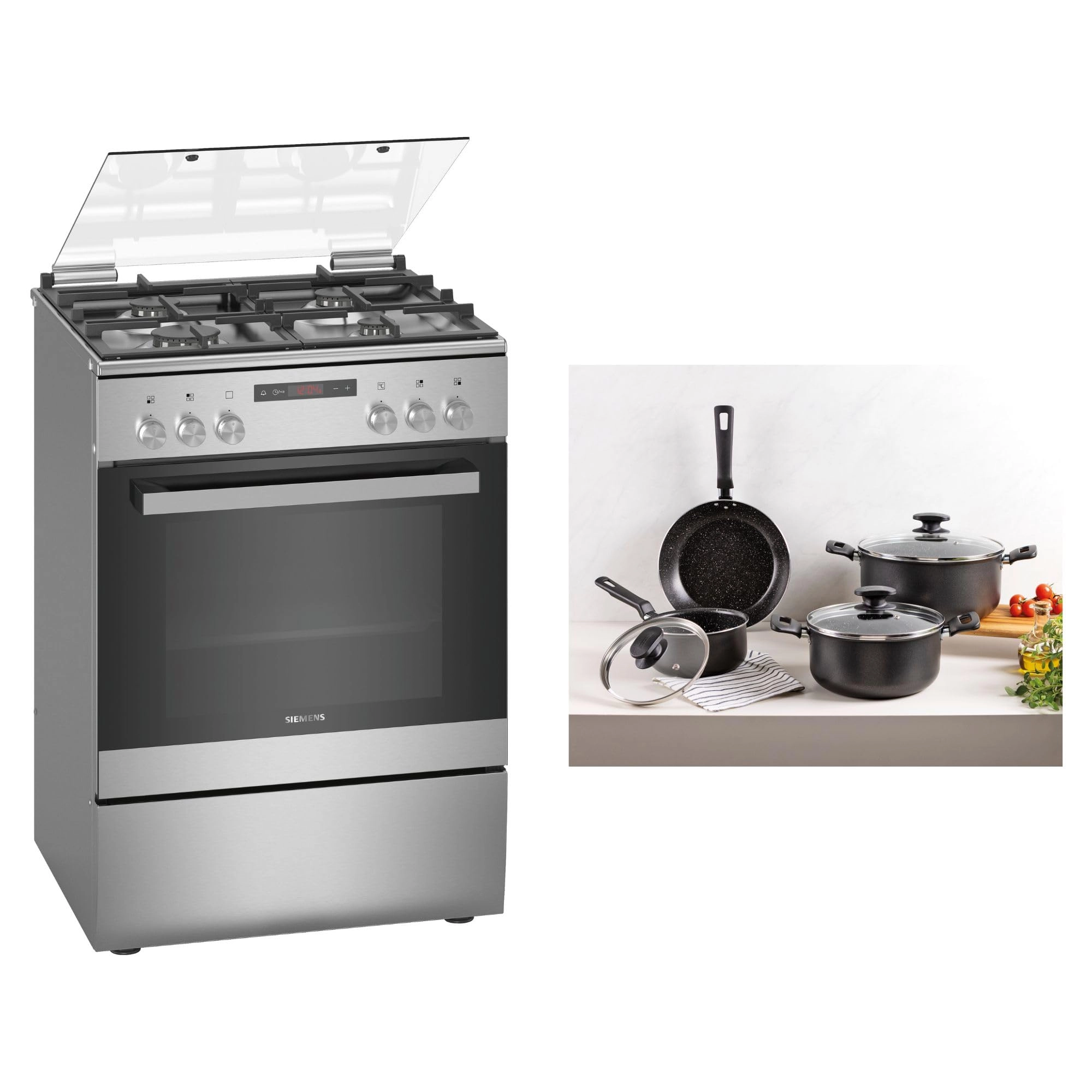 Siemens iQ300 HX8P3AE50M Dualfuel Cooker Set