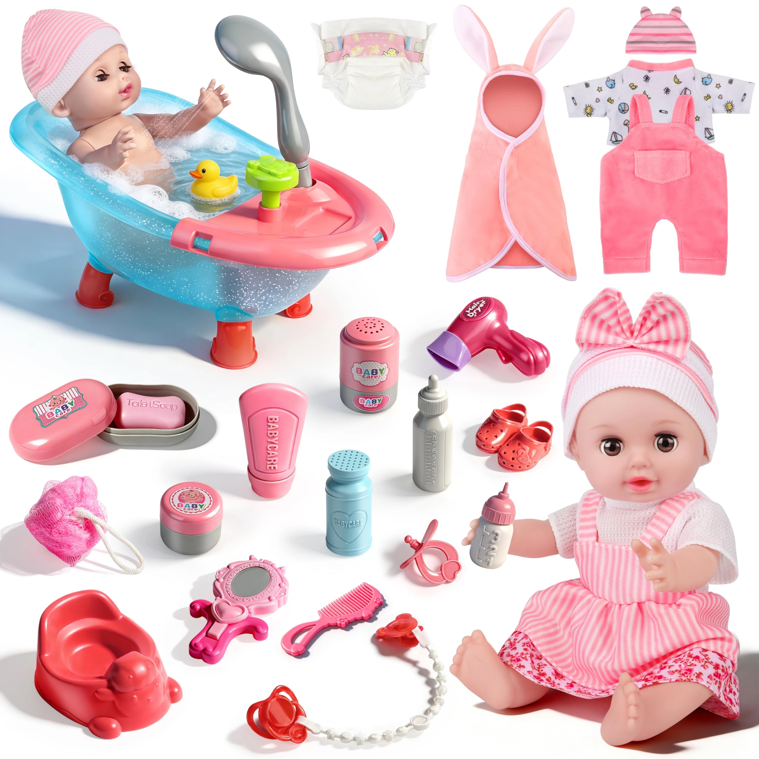 Ulikey Bath Doll Set - 30 cm 24-piece