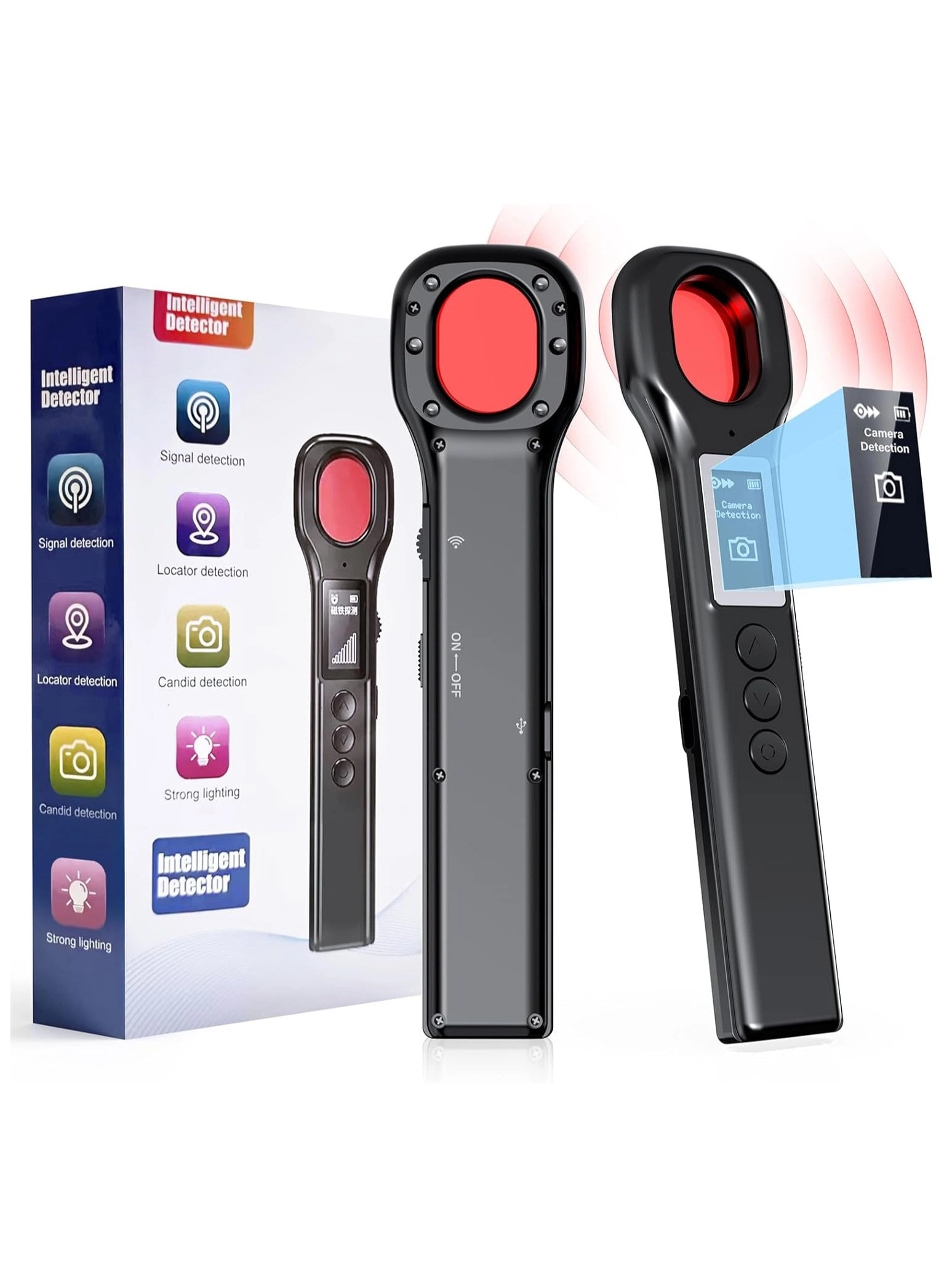 Hidden Camera Detector - Display Screen 5 Sensitivity Levels 4 Modes