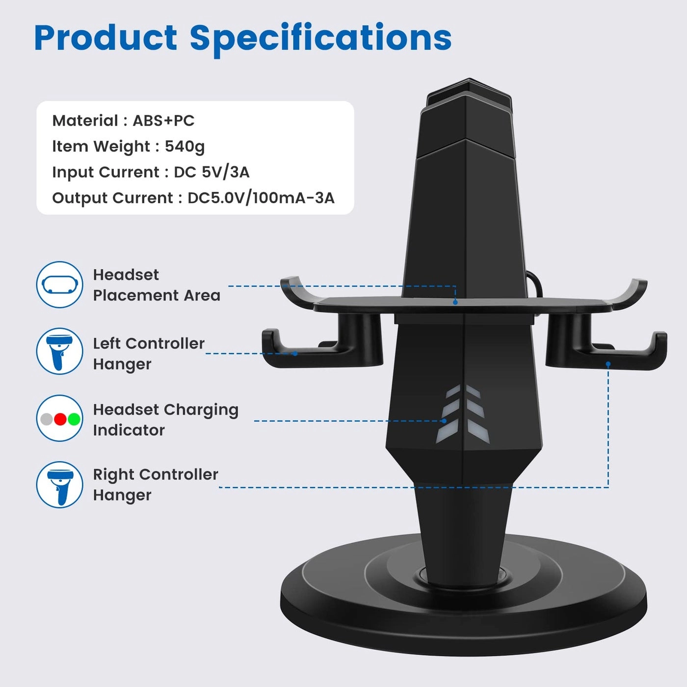 VR Stand - Headset Charging Dock Wide Compatibility